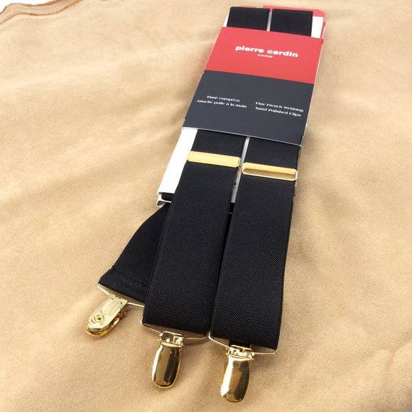 Pierre Cardin - Black and Brass Suspenders with Tags - Picture 9 of 9